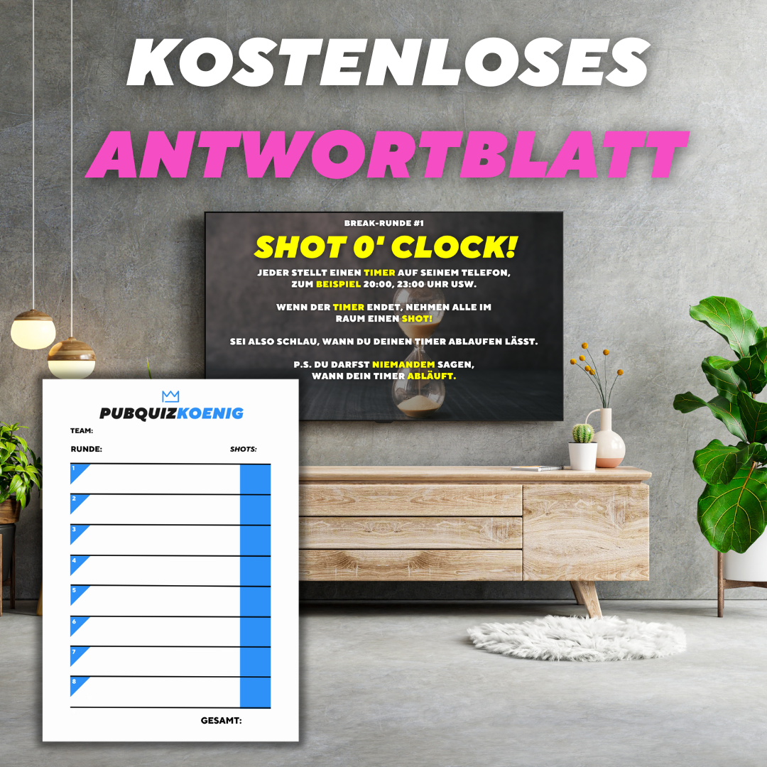 Wein & Shots Online-Pubquiz
